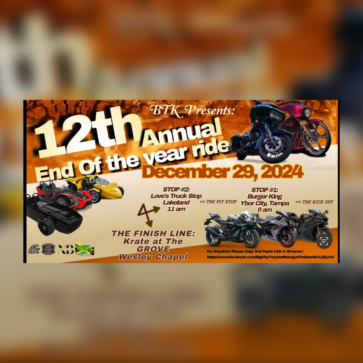 12th Annual End of the Year Ride 