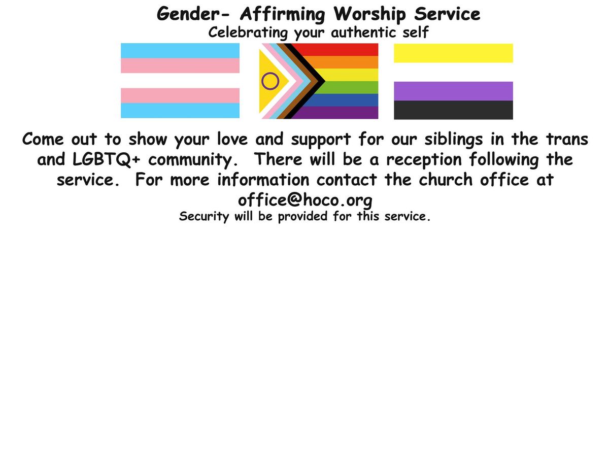 Gender - Affirming Worship Service
