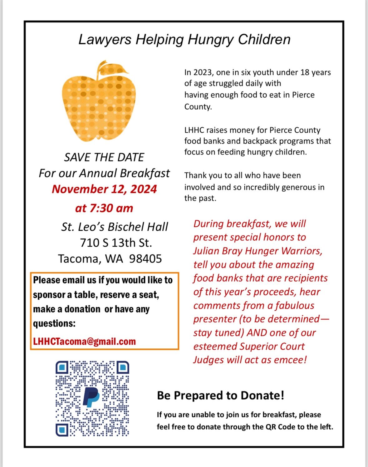 Lawyers Helping Hungry Children 16th Annual Breakfast 