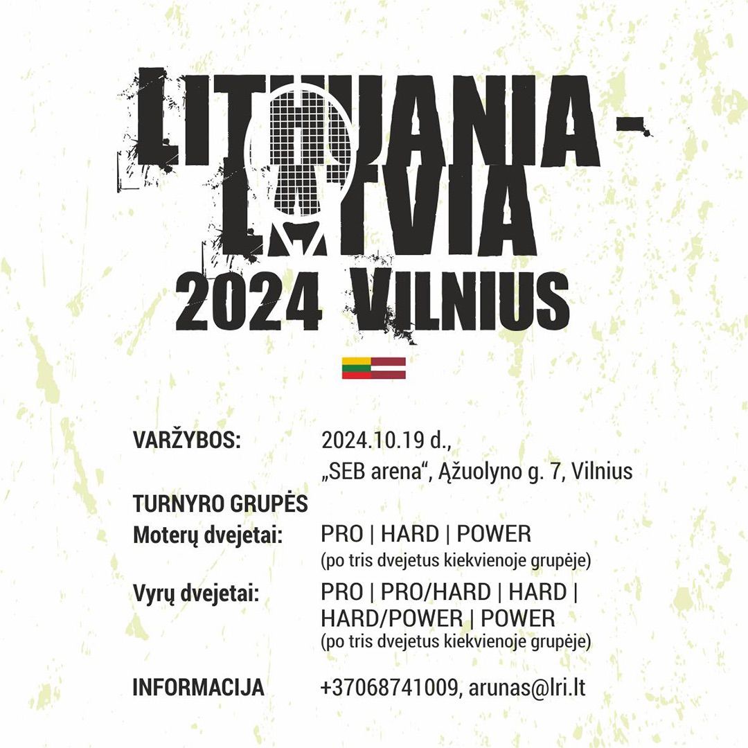 Teniso turnyras \u201cLithuania \u2013 Latvia 2024\u201d Vilnius