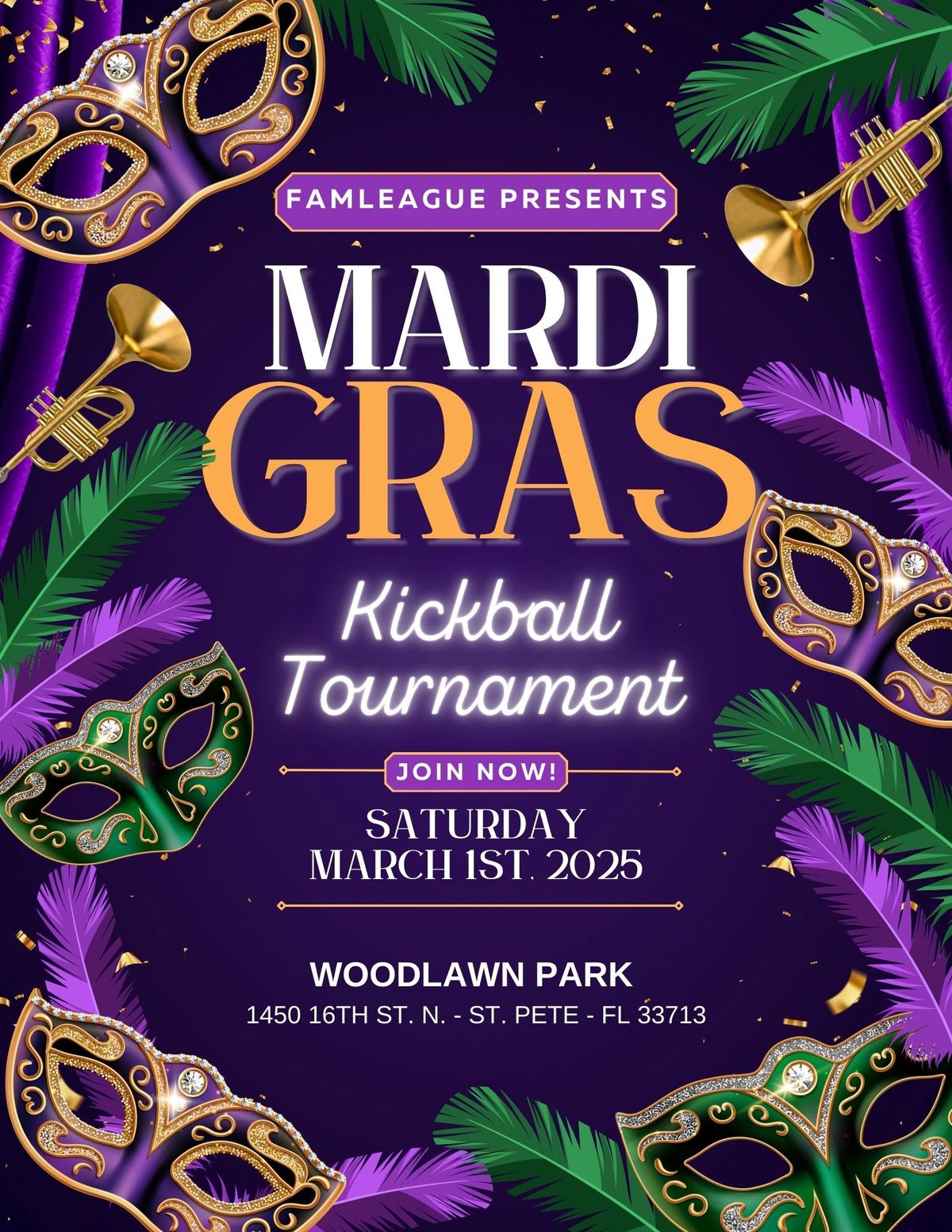 Mardi Gras Kickball Tournament - Hosted By FAMLeague