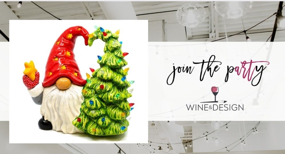 3 SEATS LEFT! Light Up Ceramic Tree Hugging Gnome | Wine & Design