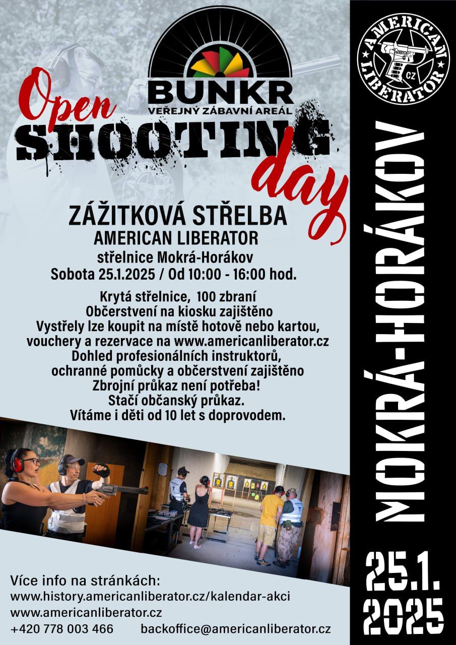 Z\u00e1\u017eitkov\u00e1 st\u0159elba s American Liberator! Prvn\u00ed OPEN SHOOTING DAY v roce 2025!