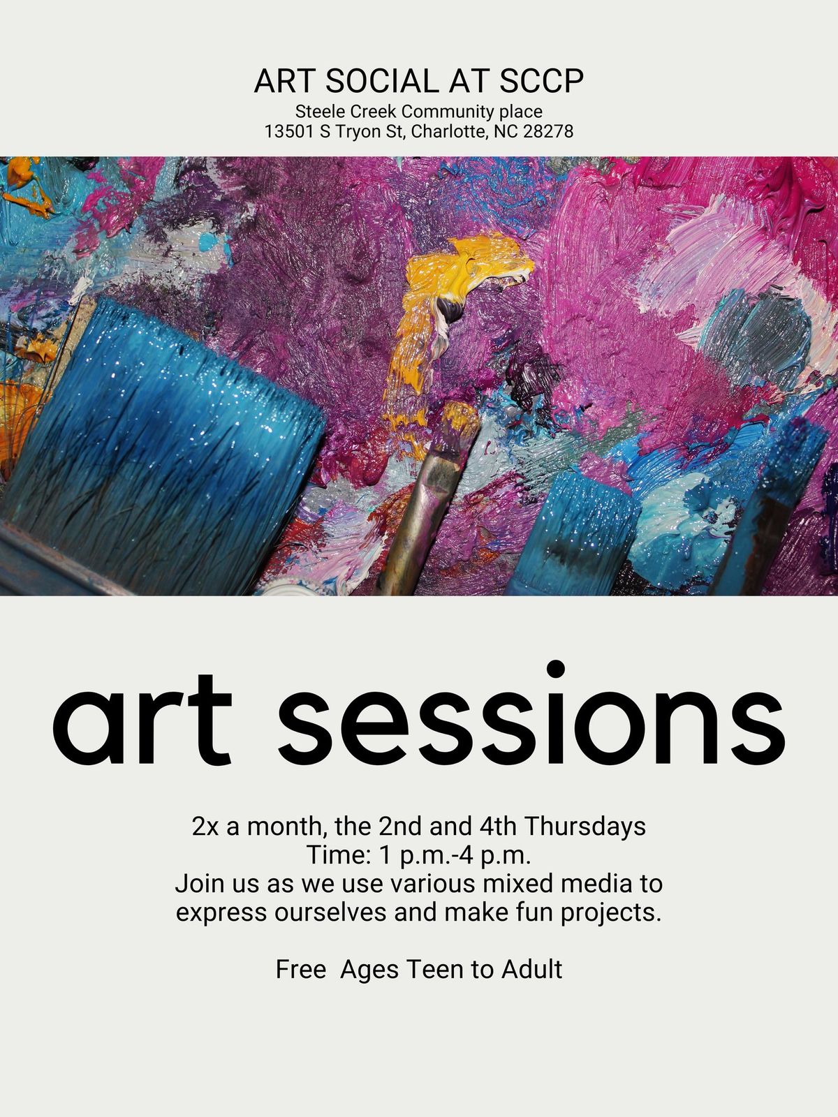 Art session at Steele Creek Community Place