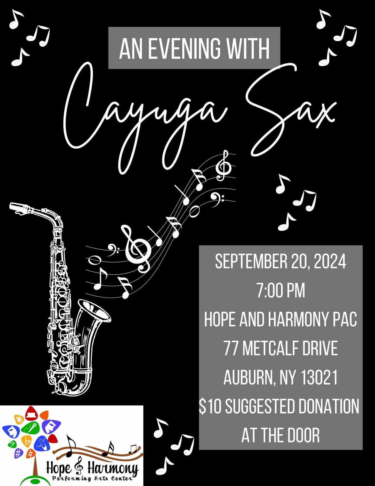 Cayuga Sax - at Hope & Harmony PAC