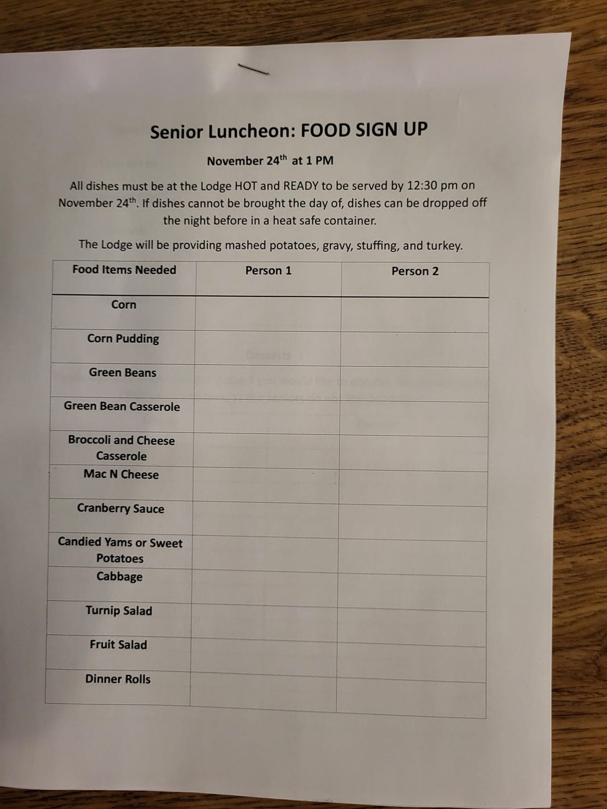 Senior Lunch