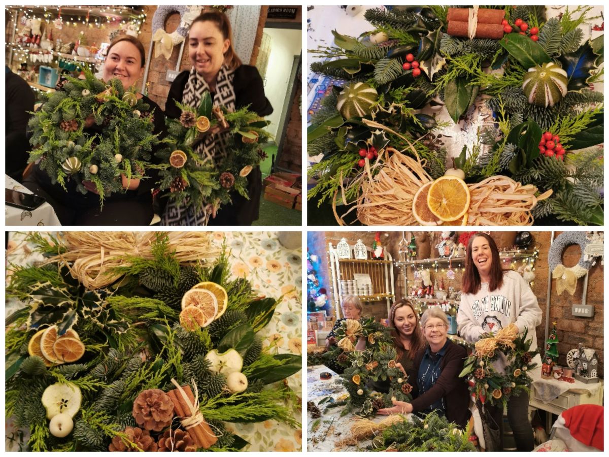 Real Foliage Christmas Wreath Making