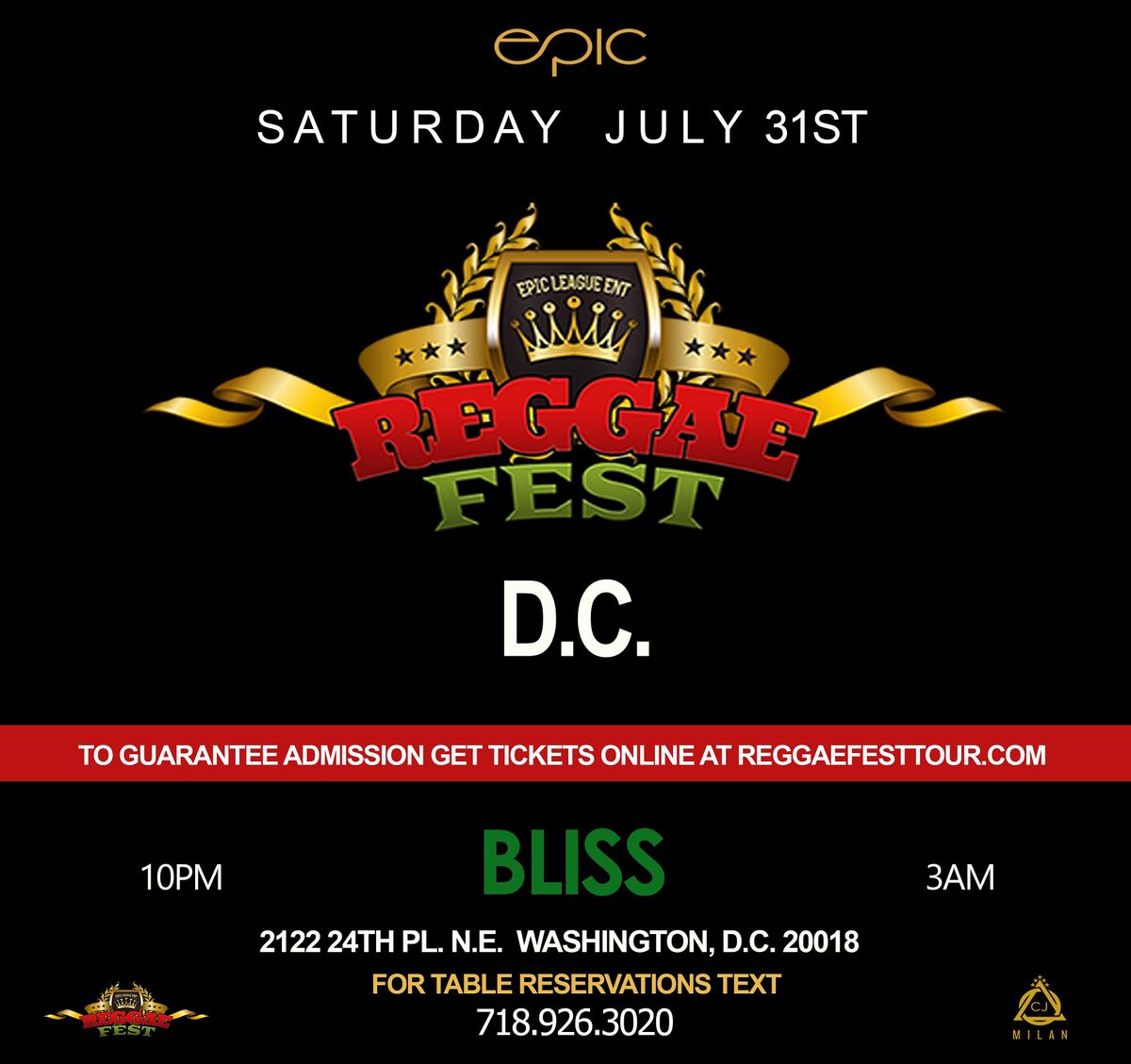 Reggae Fest D.C. Dancehall Vs. Soca  at Bliss Washington, D.C.