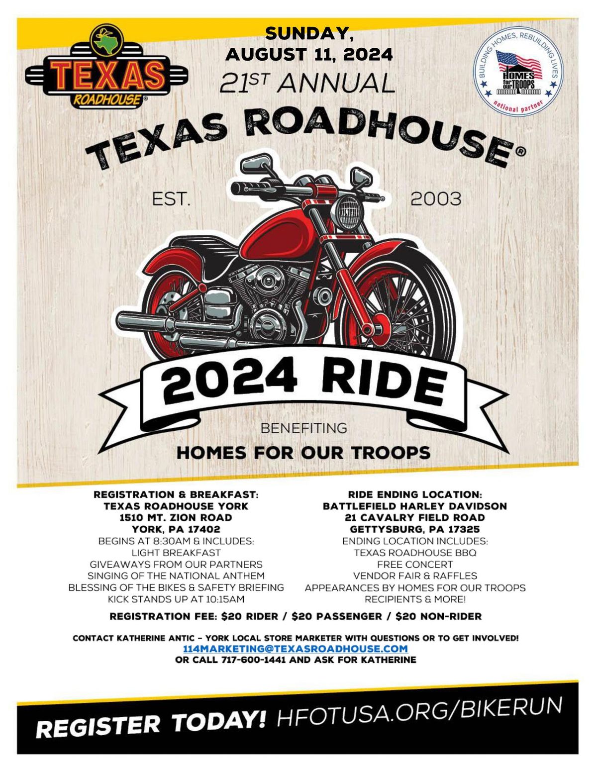 Texas Roadhouse Annual Homes for Our Troops Ride