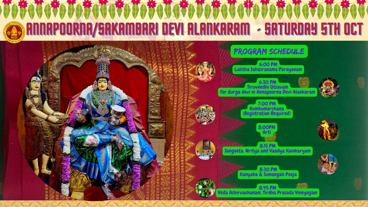 Navaratri Celebrations - Annapoorna\/Sakambari Devi Alankaram