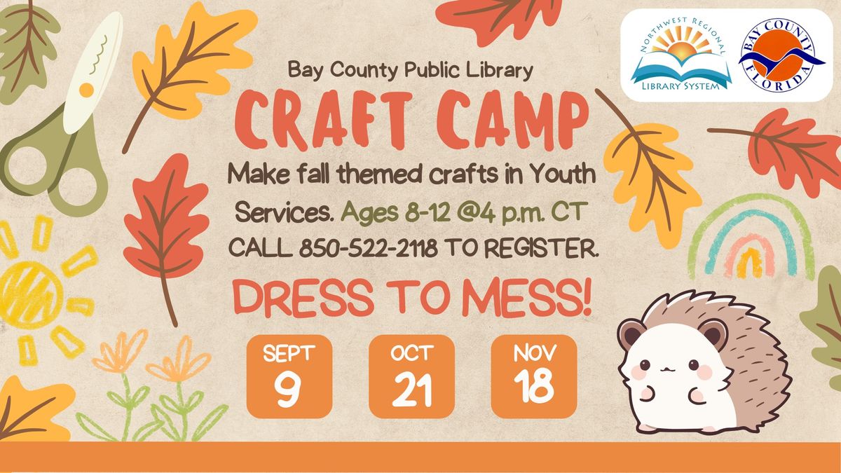 Fall Craft Camp (Ages 8 - 12 \/ Registration Required)