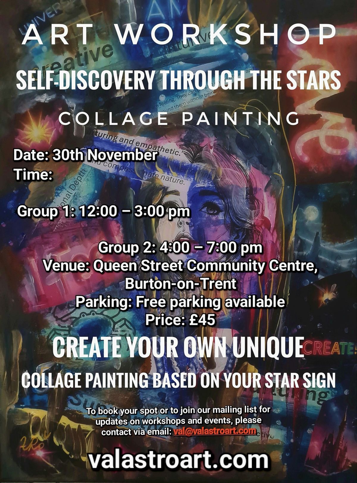     Art Workshop: \u201cSelf-Discovery Through the Stars\u201d.