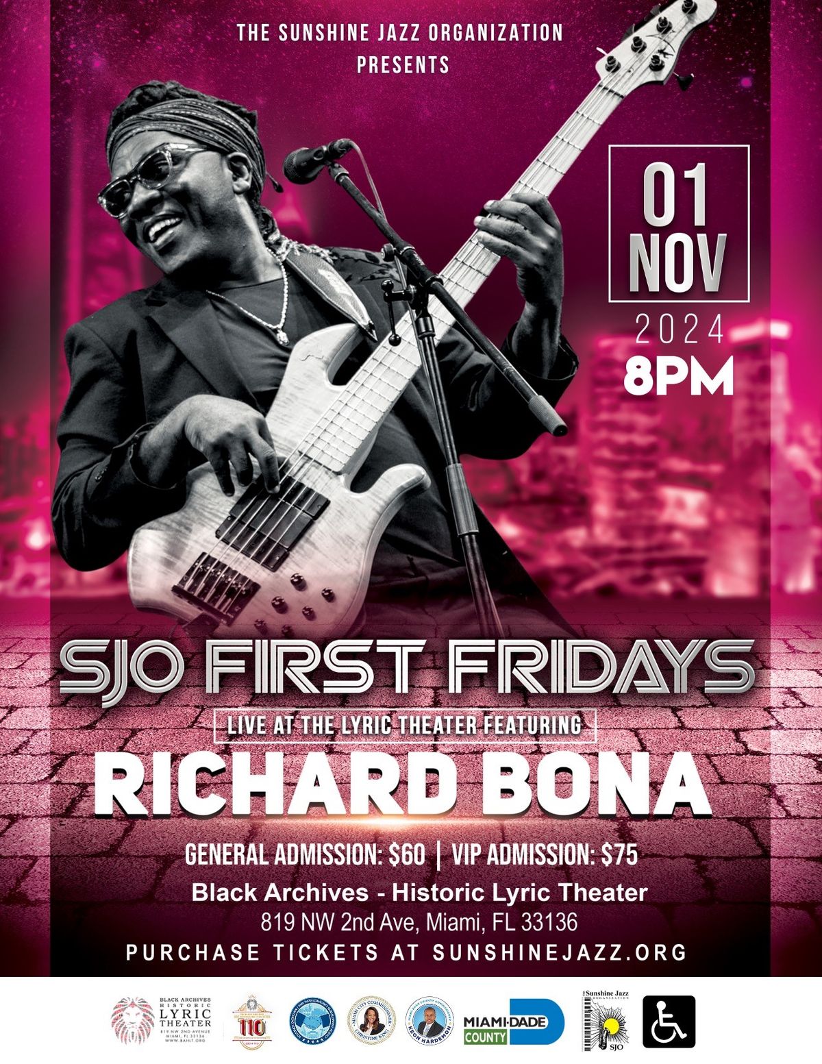 Sunshine Jazz presents RICHARD BONA! "First Fridays Live at The Lyric"