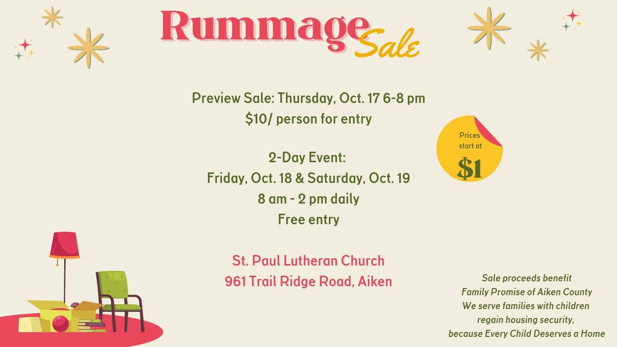 Rummage Sale - Preview Sale Night