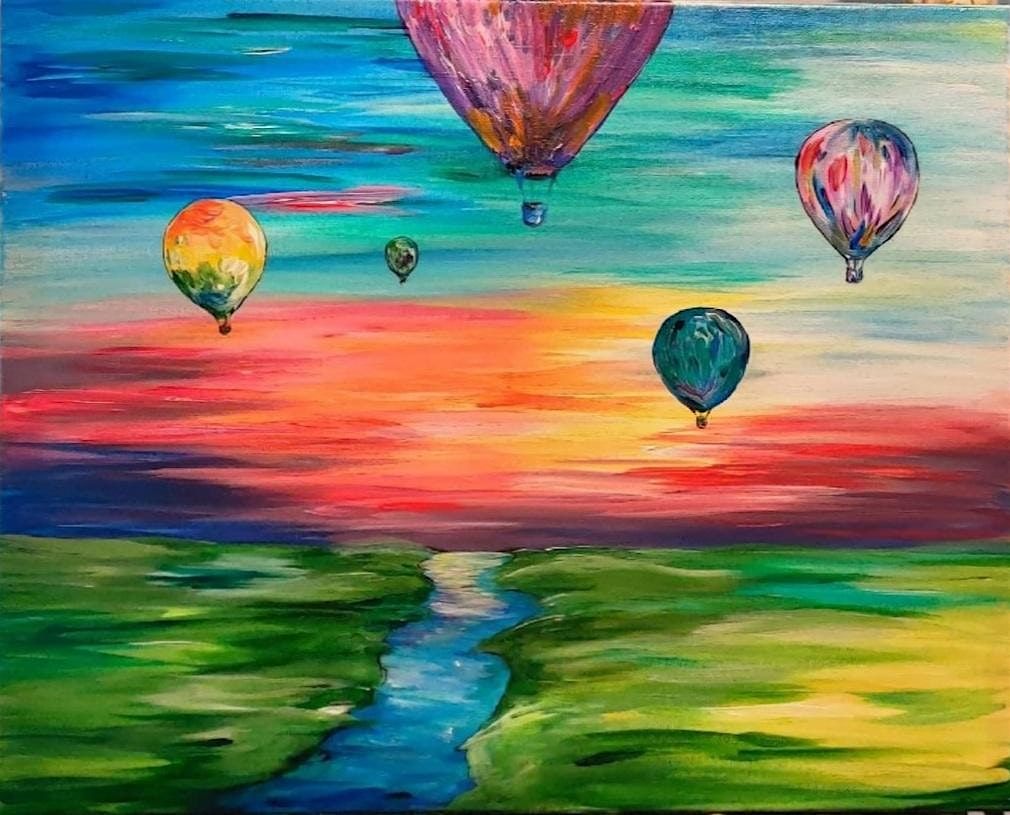Bright Balloons At Sunset