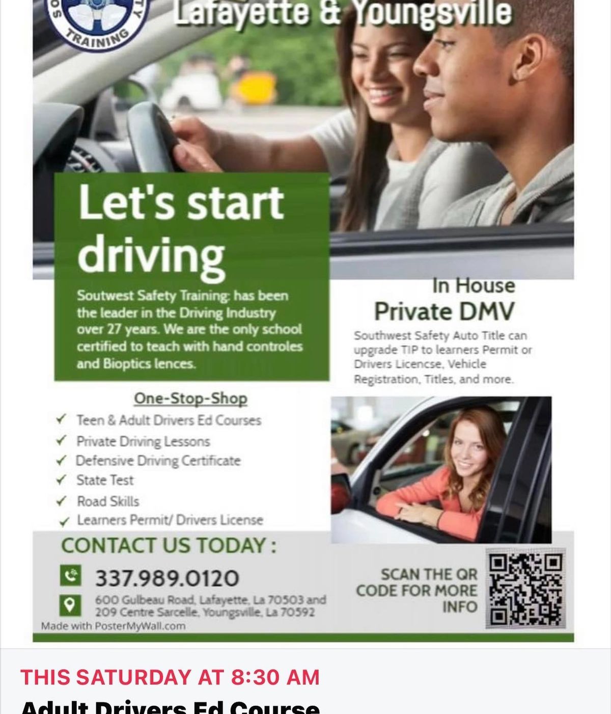 Adult Drivers Ed Course in Youngsville 