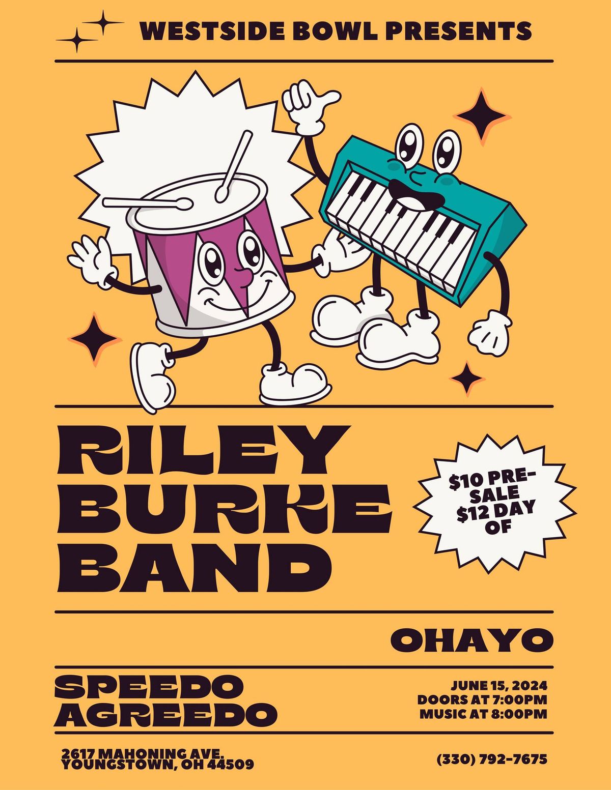 Riley Burke Band\/Ohayo\/Speedo Agreedo at the Westside Bowl