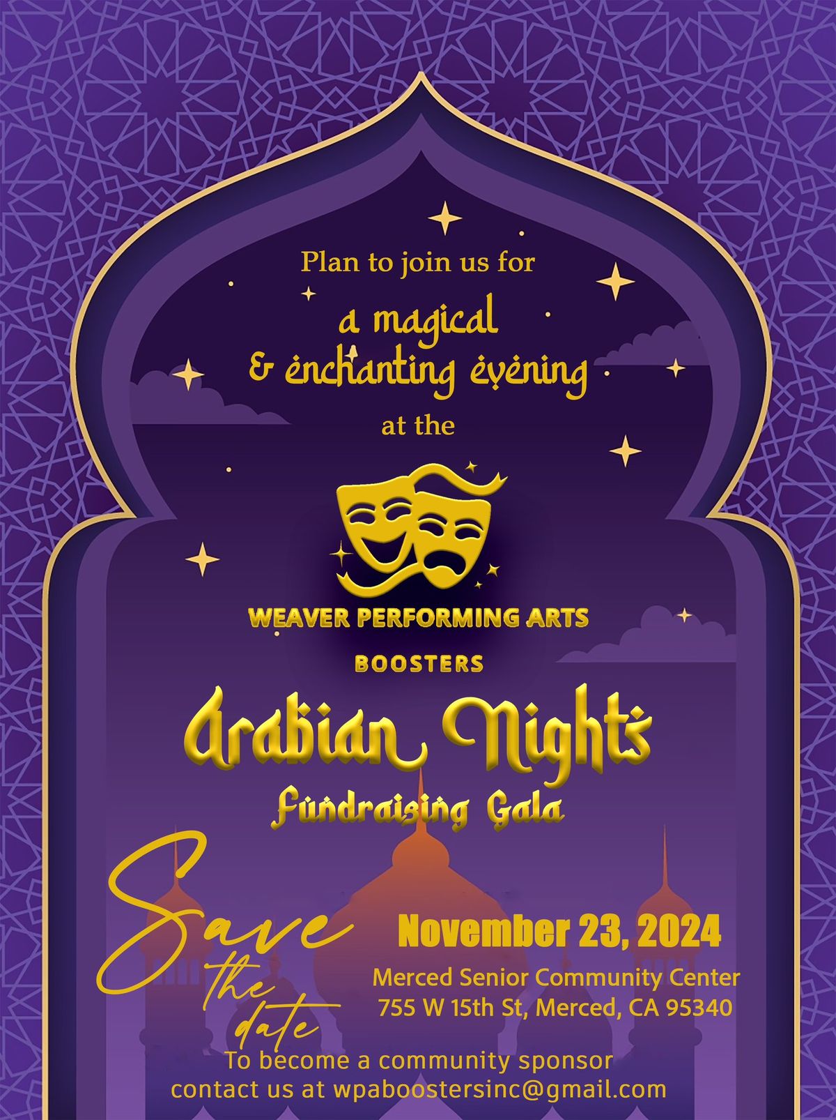 Weaver Performing Arts Boosters Arabian Nights Fundraising Gala