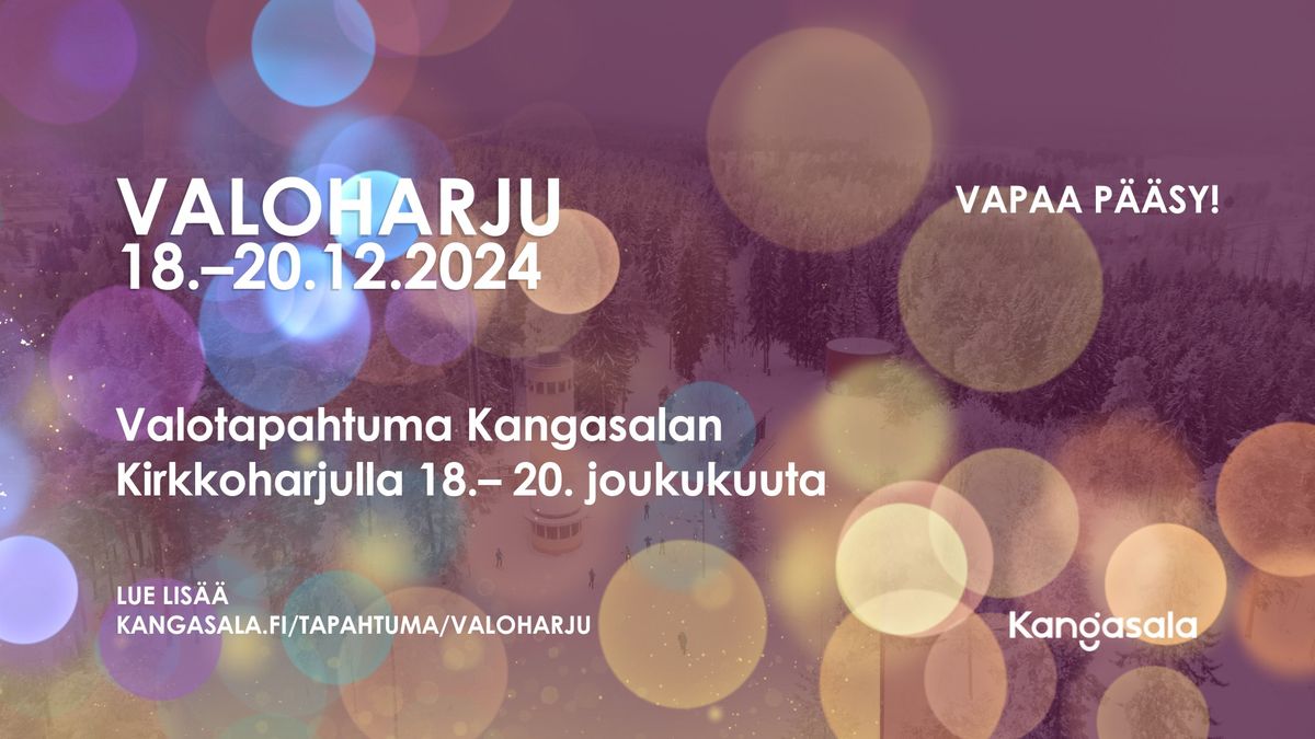 Valoharju - valotapahtuma Kangasalan Kirkkoharjulla