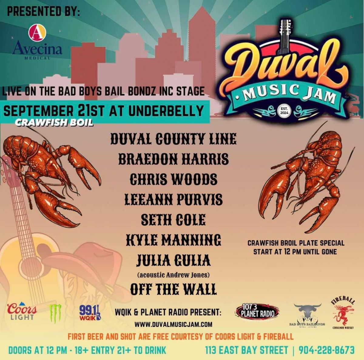 Avecina Medical presents Duval Music Jam \u201cCrawfish Boil Edition