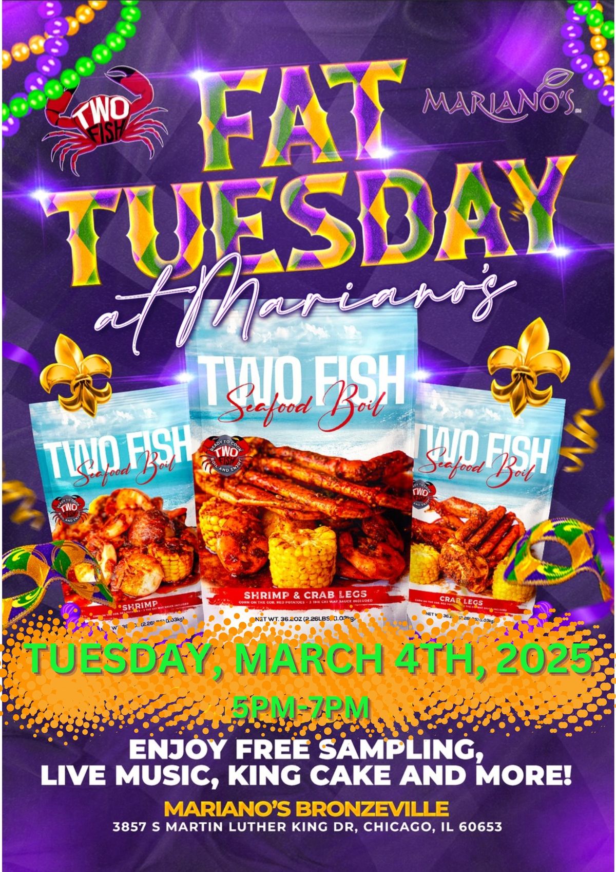 Mariano's Presents: Fat Tuesday with Two Fish! 