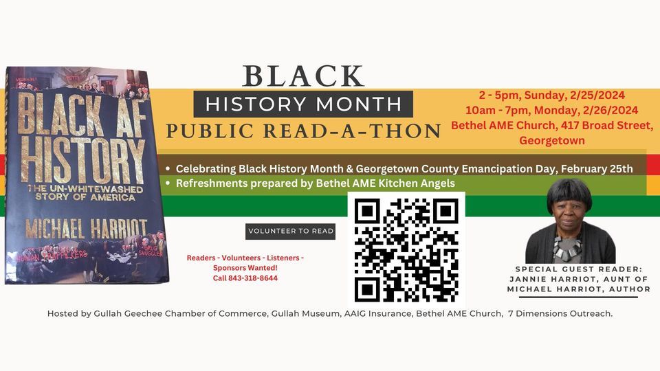 Black History Month Public Read-a-Thon "Black AF History: The Un-whitewashed Story of America"