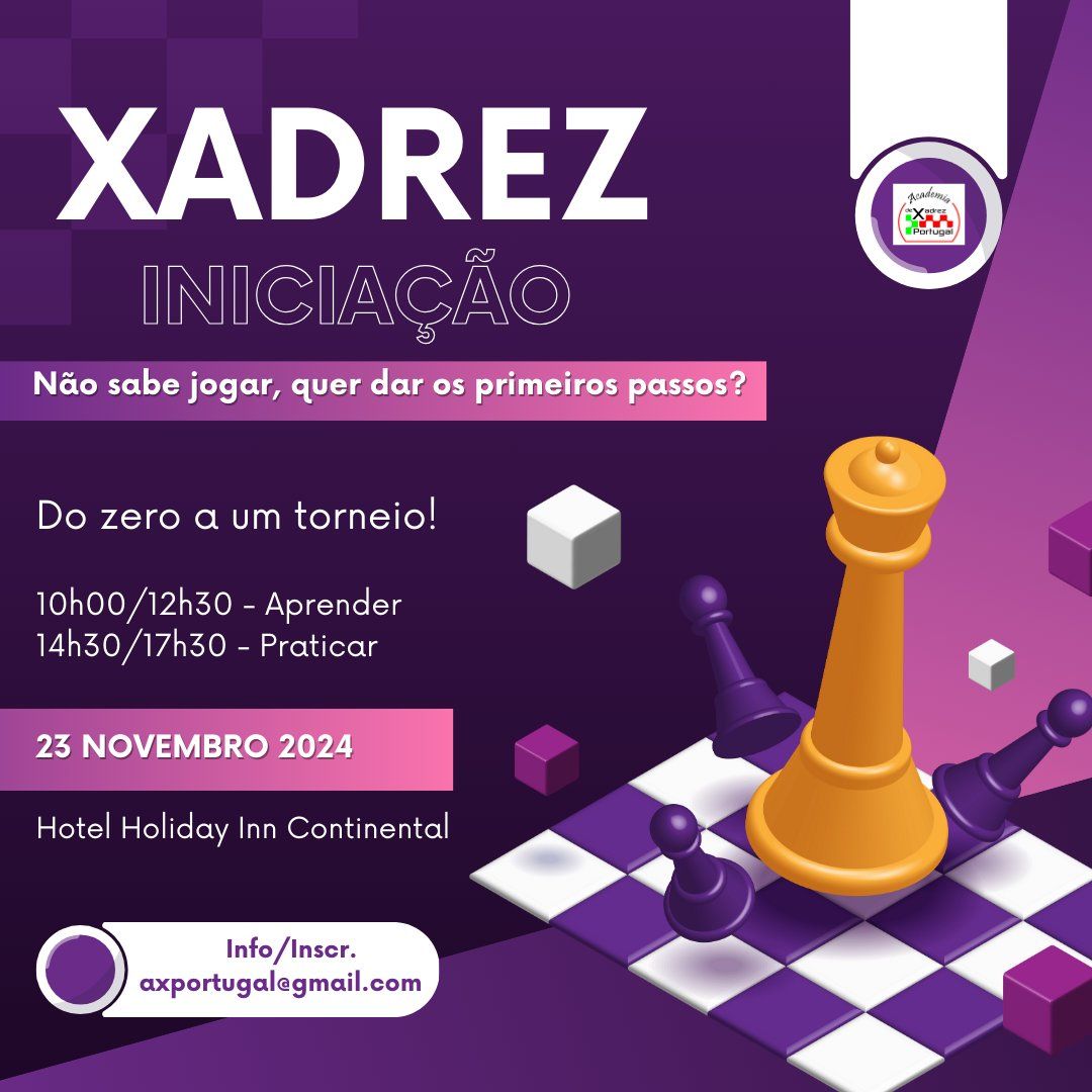 Dia de xadrez para Iniciados "Do zero a um torneio"