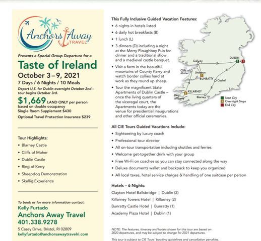 Anchors Away Travel's Taste of Ireland Tour 2021