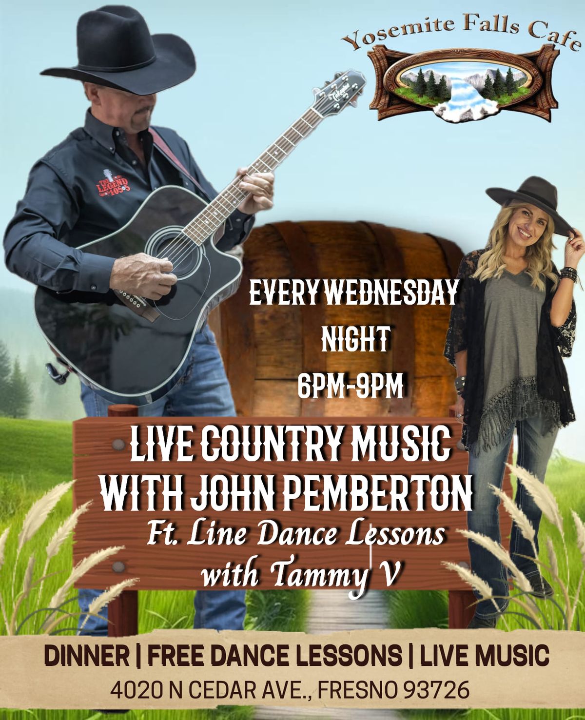 LIVE COUNTRY MUSIC WITH JOHN PEMBERTON FT. LINE DANCE LESSONS WITH TAMMY V