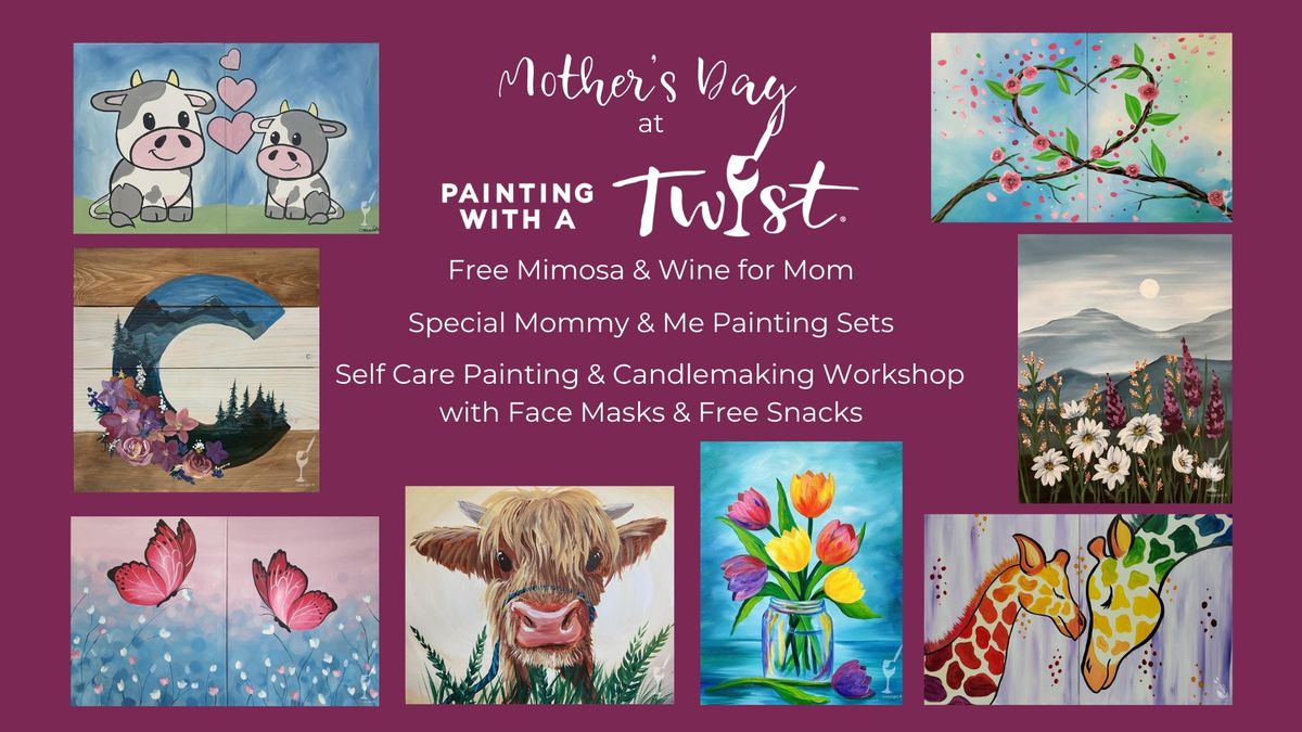 Mother's Day Painting Events with A Free Drink for Mom ALL WEEKEND