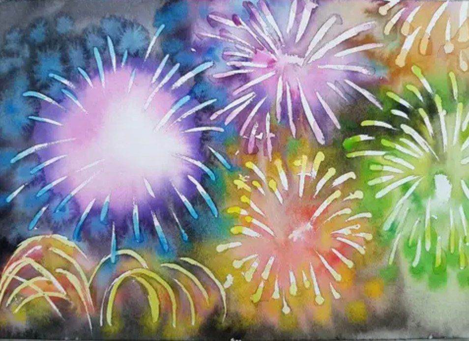 Art Methods for Kids - Painting Fireworks with Gouache
