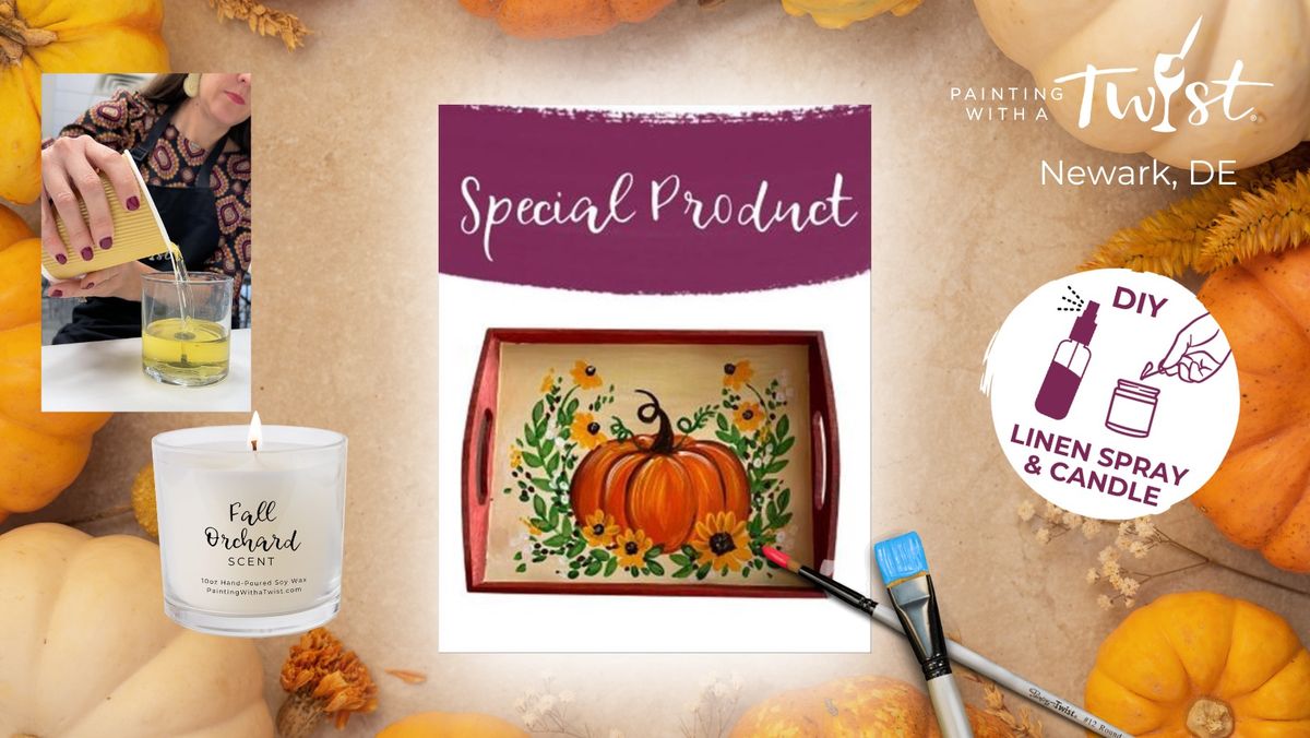 Paint & Sip - Special Product: Fall Tray -  Add a Candle for $15