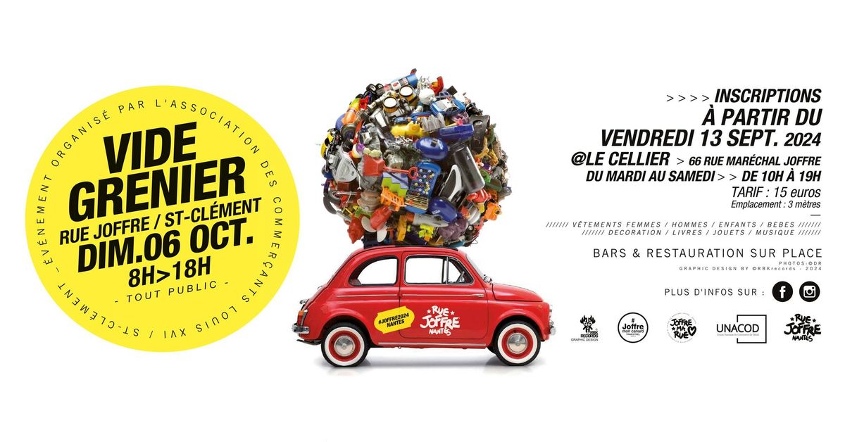 DIM 06 OCT 2024 \u2022 VIDE GRENIER @RUE JOFFRE NANTES