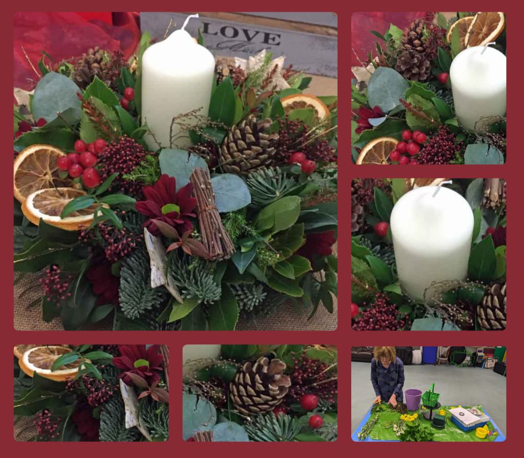 Christmas Candle Arrangement Craft Night 