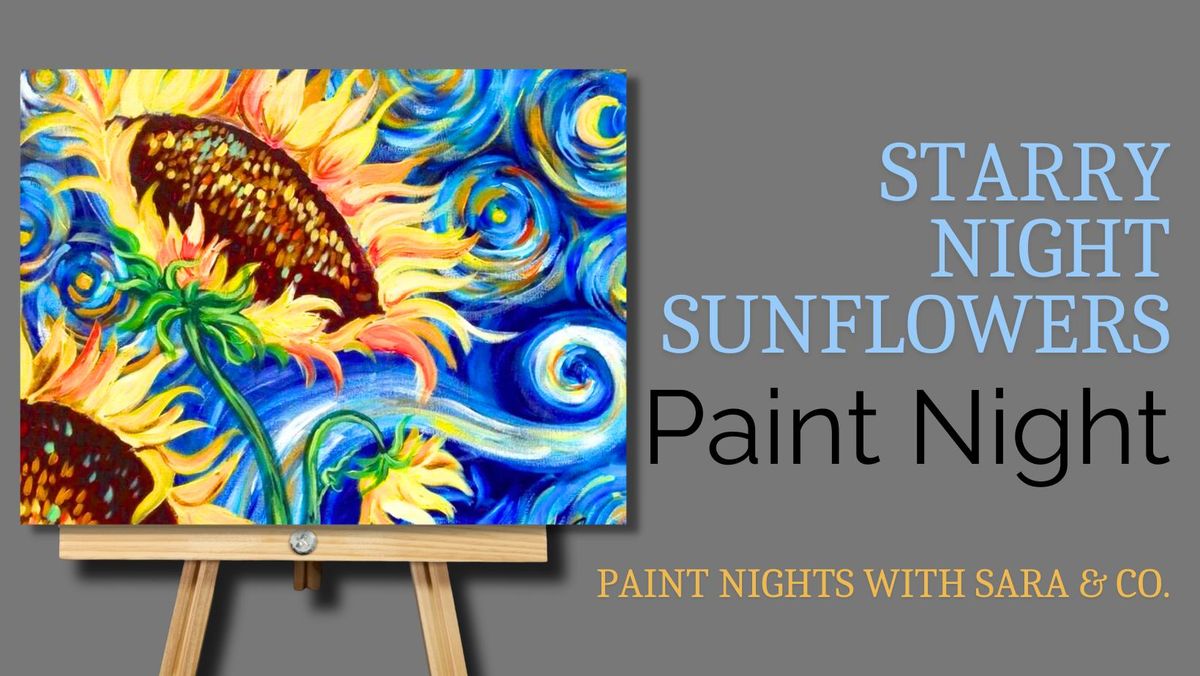 Starry Night Sunflower Paint Night