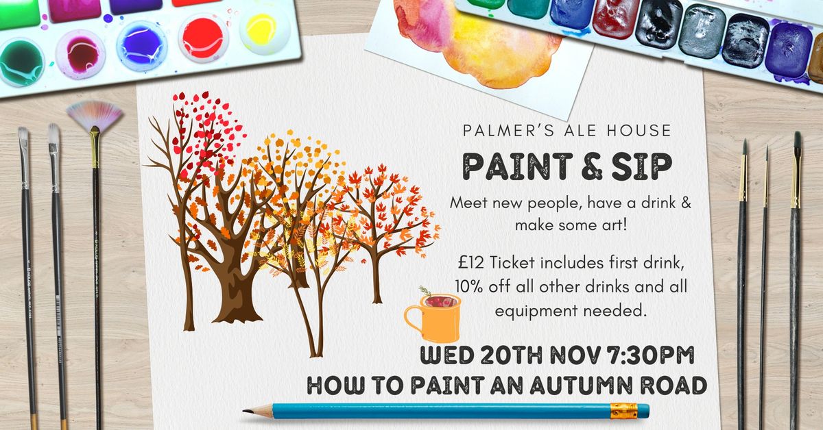 Paint & Sip - How to Paint an Autumn Road