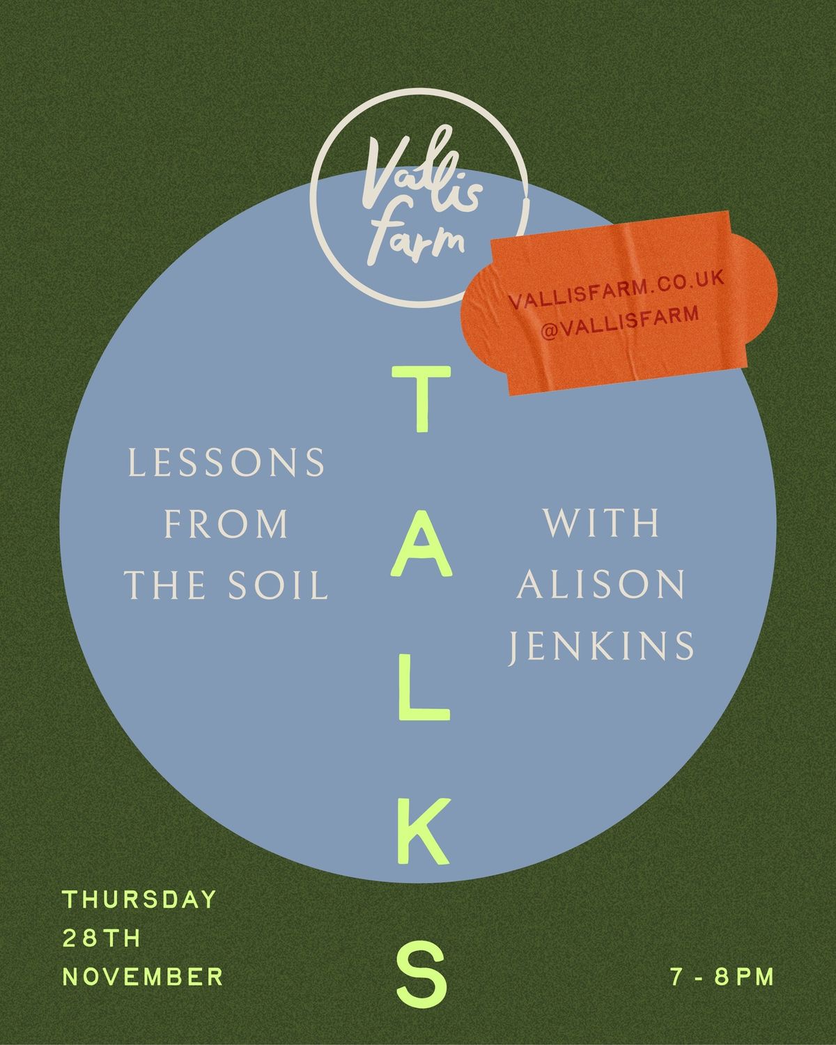 Vallis Nature Talks - Lessons from the Soil with Alison Jenkins