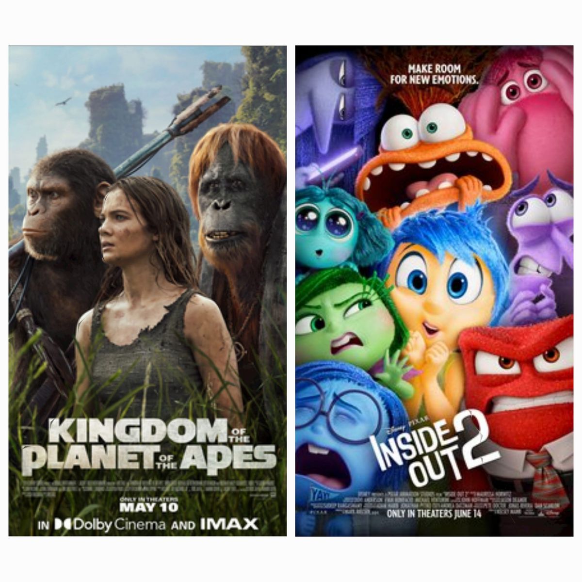 Double Feature of Kingdom of the Planet of the Apes & Inside Out 2