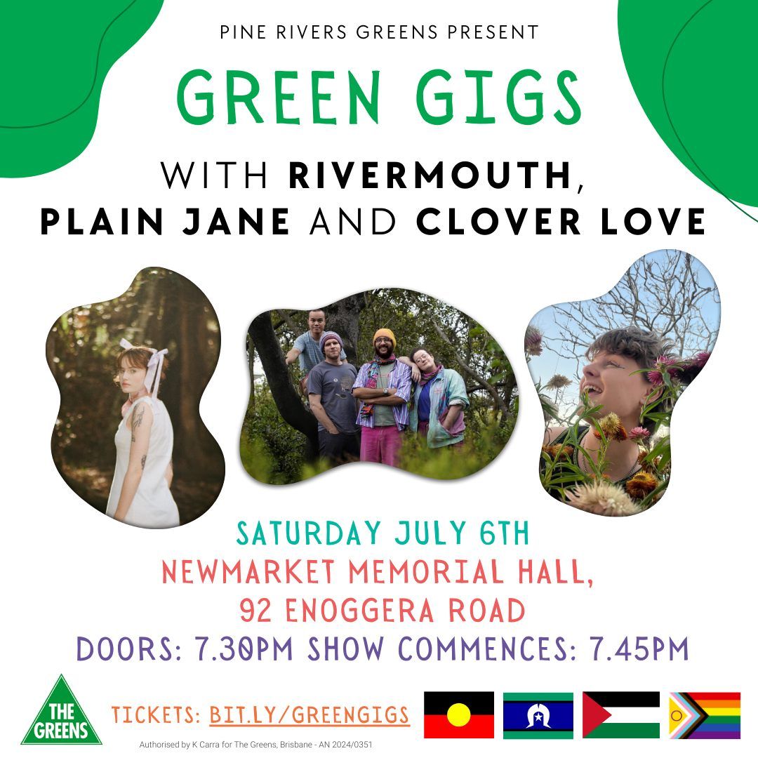 Green Gigs featuring RIVERMOUTH with PLAIN JANE and CLOVER LOVE