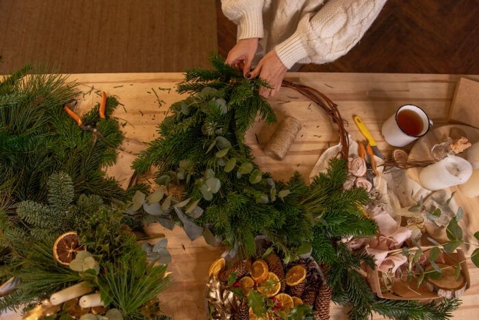 Christmas wreath making 