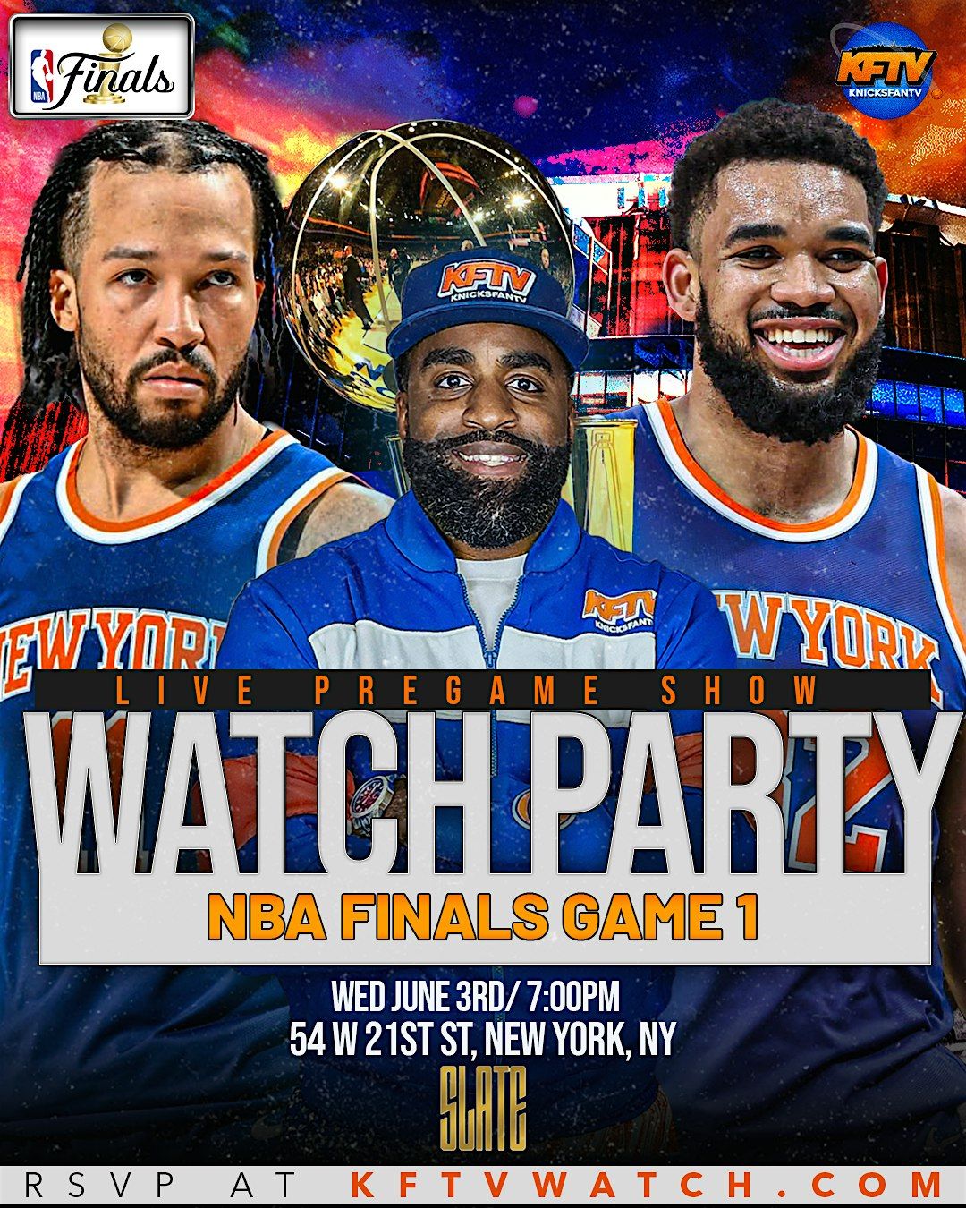 Knicks NBA Finals Game 1 Watch Party and Live Show (NYC) - 6.3.26 ...