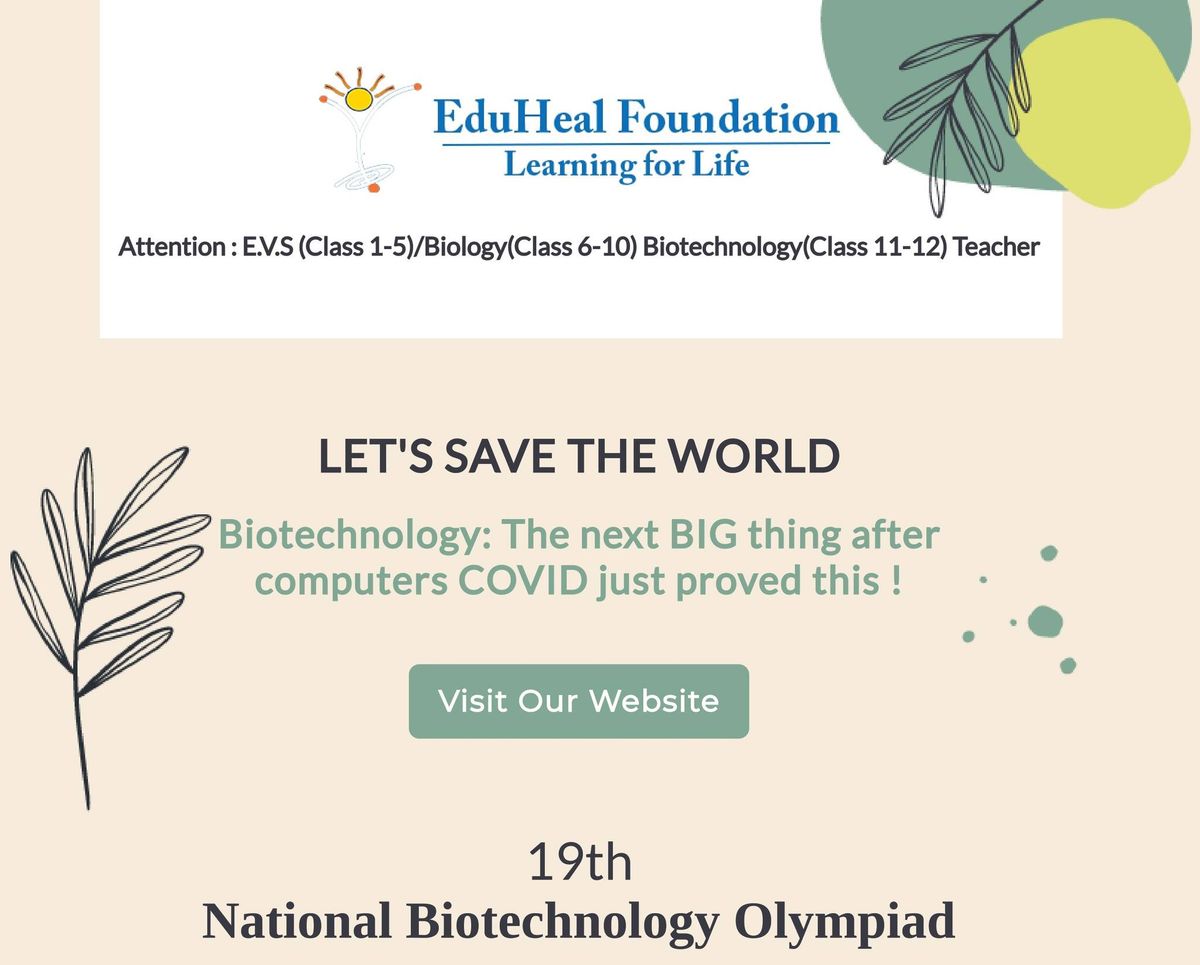 EHF 19th National Biotechnology Olympiad