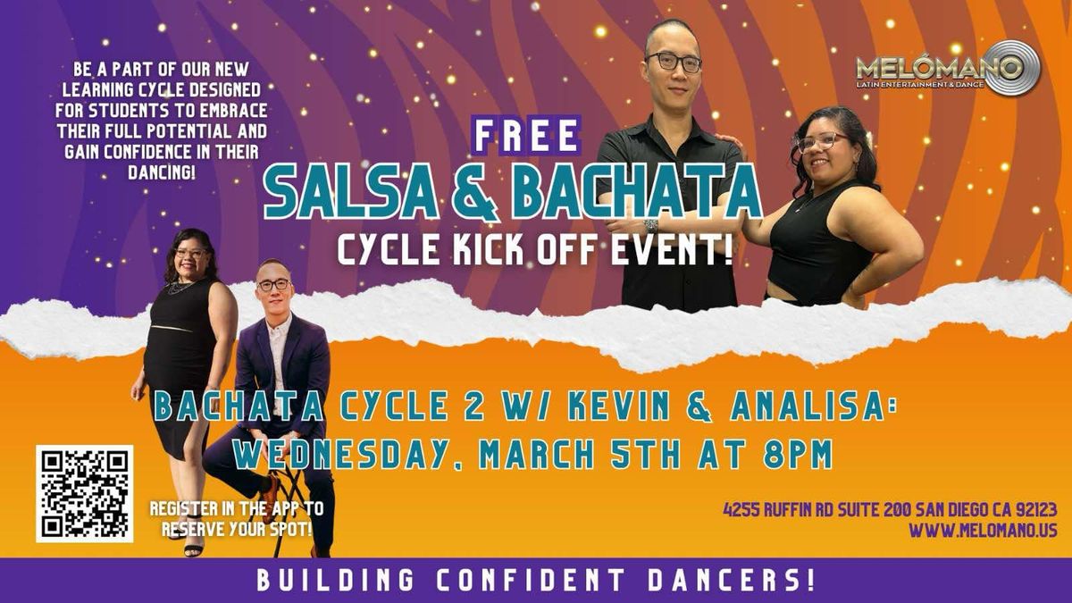 Mel\u00f3mano FREE Bachata Cycle 2 Kick Off! 3\/5!