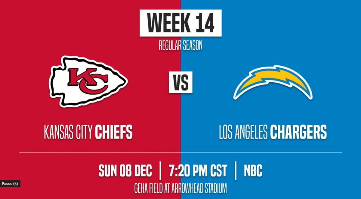 Kansas City Chiefs vs Los Angeles Chargers