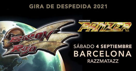 Bar\u00f3n Rojo + Panzer en Barcelona - Gira Despedida 2021