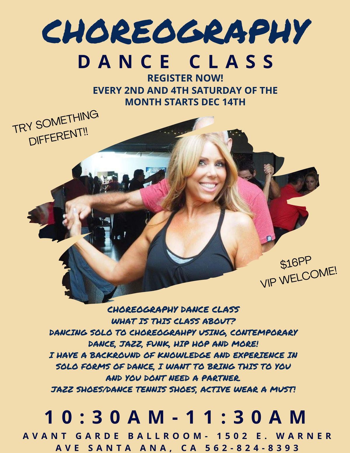 Choreography Dance class with Michele Adams