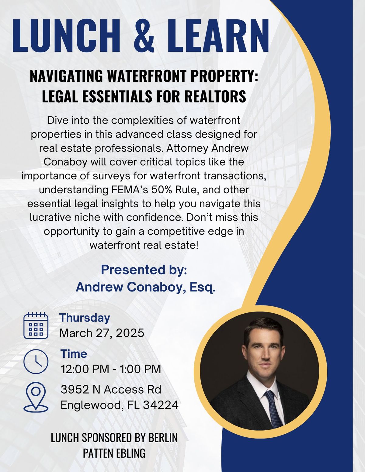 Lunch & Learn: Navigating Waterfront Property: Legal Essentials for Realtors