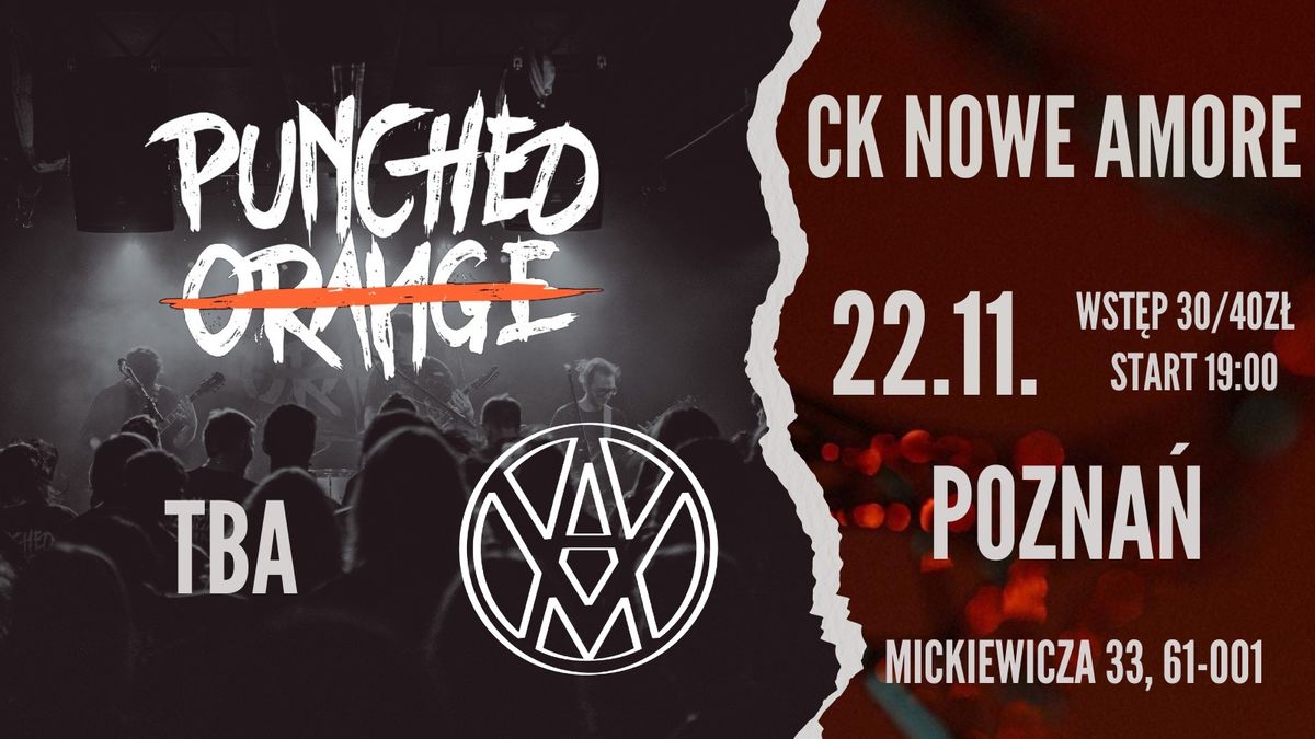 KONCERT PUNCHED ORANGE | VIOLET AMBULANCE | TBA- CK NOWE AMORE POZNA\u0143