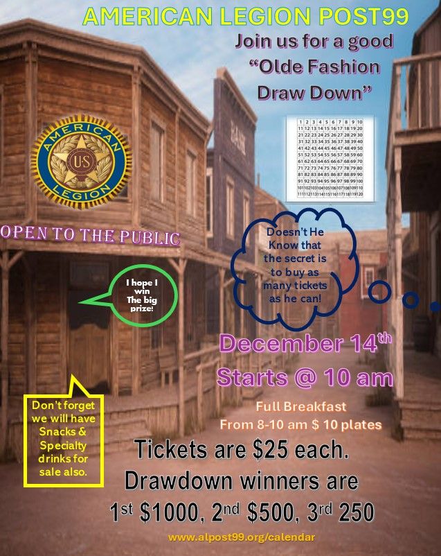 American Legion ~ "Olde Fashion Draw Down"