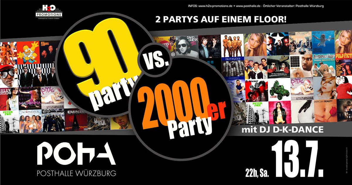 90ER VS. 2000ER PARTY | POSTHALLE W\u00dcRZBURG